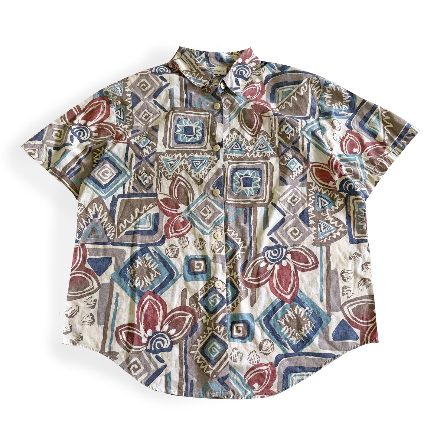 Vintage Two Roads, Button Down Short Sleeve Shirt