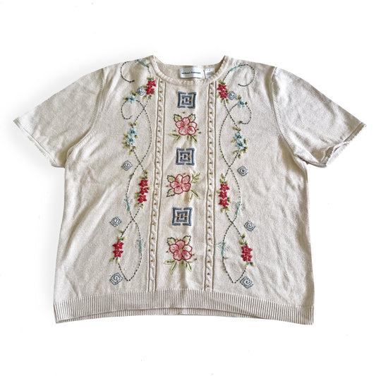 Vintage Alfred Dunner, Floral Knit Shirt