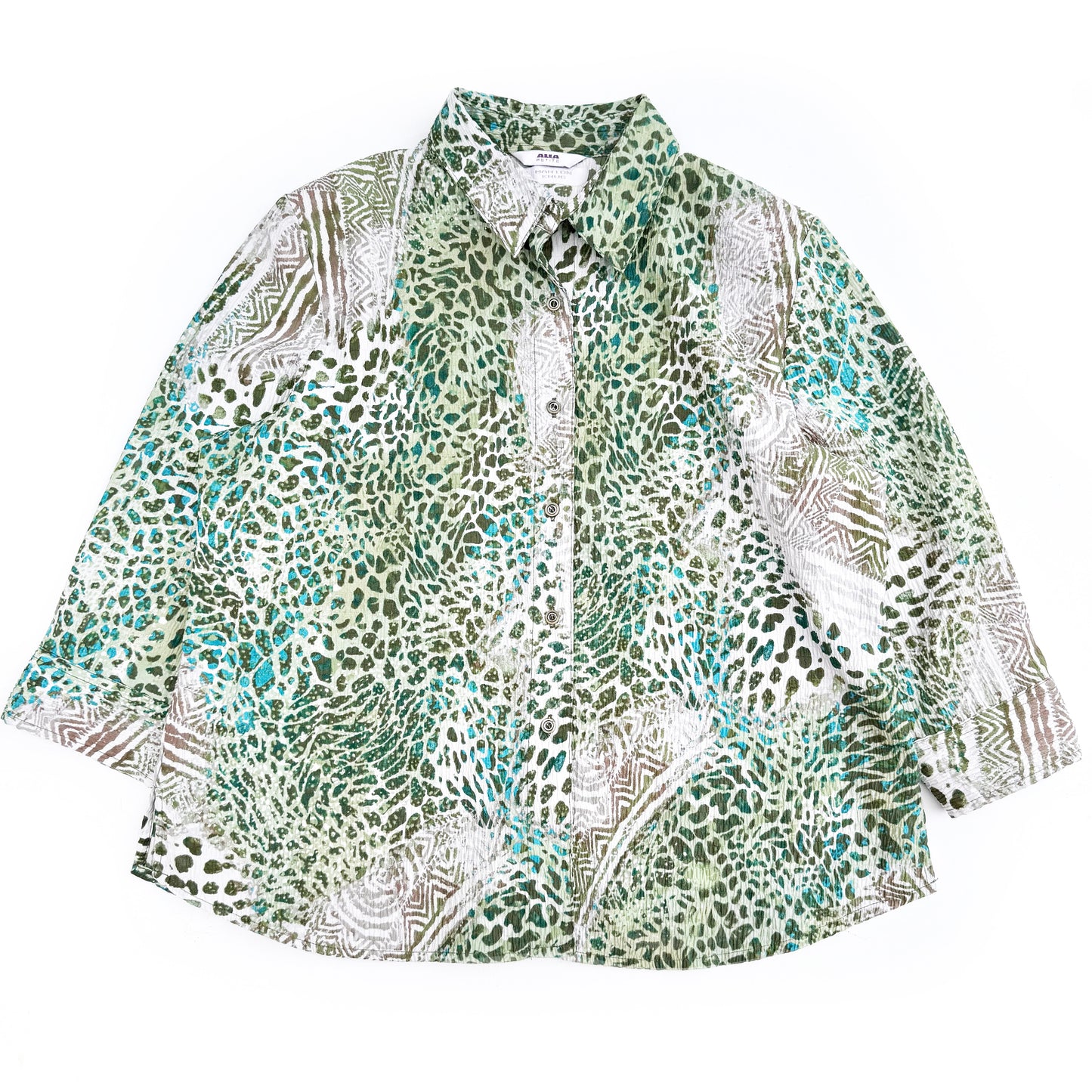 Secondhand Alia Petite, Animal Print button Down Shirt