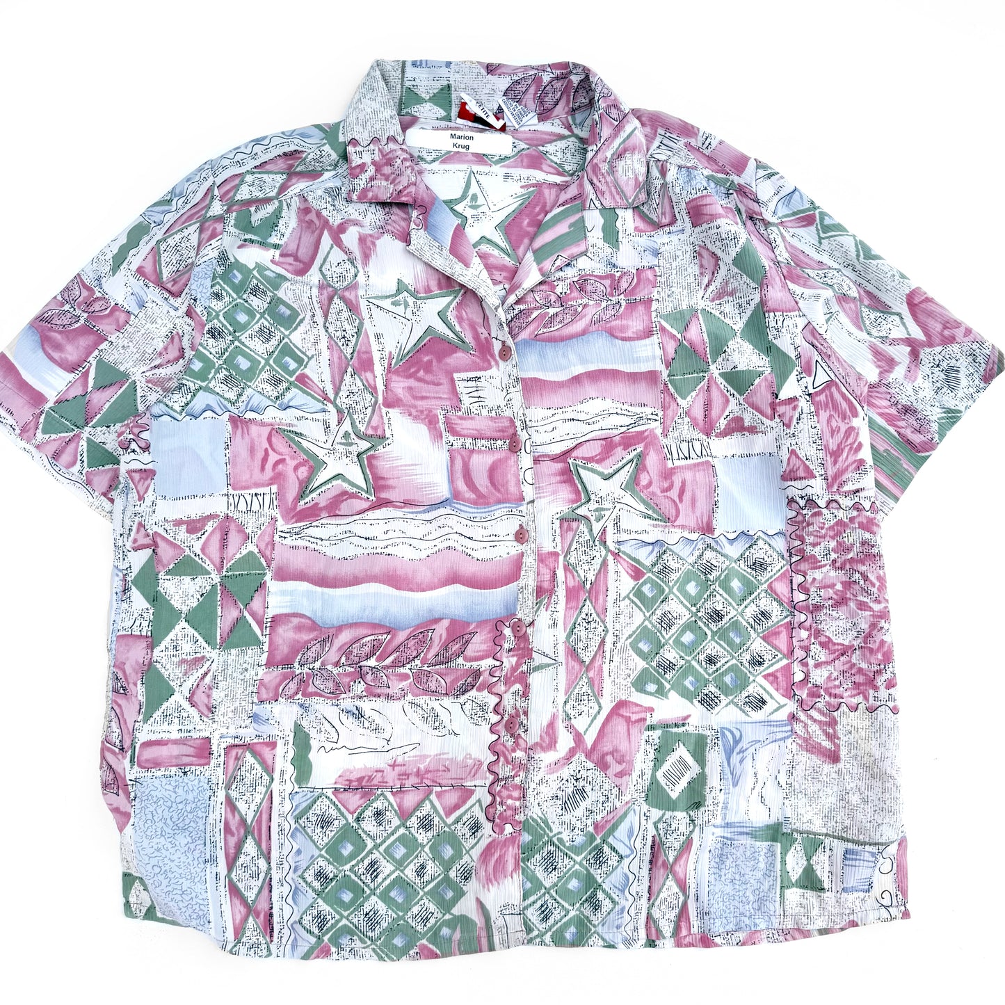 Vintage Alia Petite, Button Down Short Sleeve Shirt