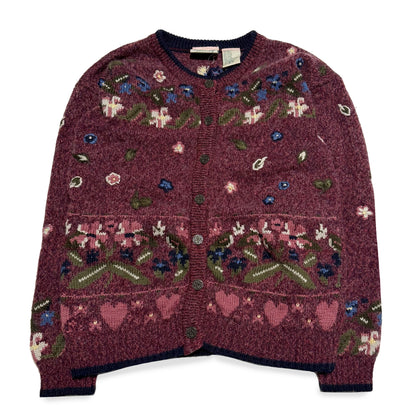 Vintage Northern Reflections, Wool Blend Floral Cardigan
