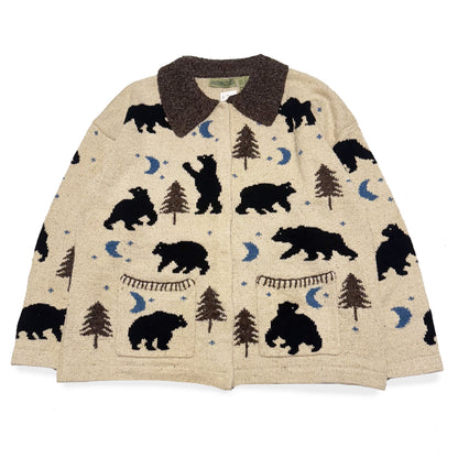 Vintage Antarctica, Silk Blend Bear & Moon Cardigan.
