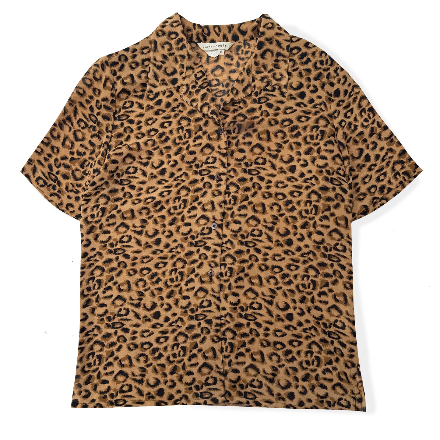 Vintage Bianca Nygard, Animal Print Button Down Short Sleeve Shirt