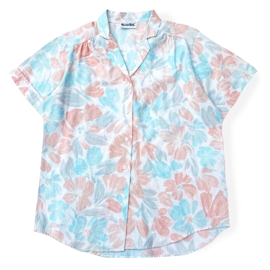 Vintage Booth Bay, Pastel Floral Button Down Shirt