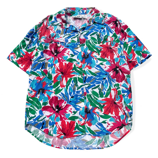 Vintage Ilio, Tropical Button Down Short Sleeve Shirt