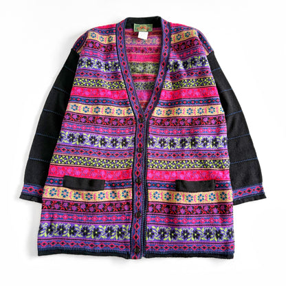 Vintage Quadro, Wool Blend Italian Cardigan