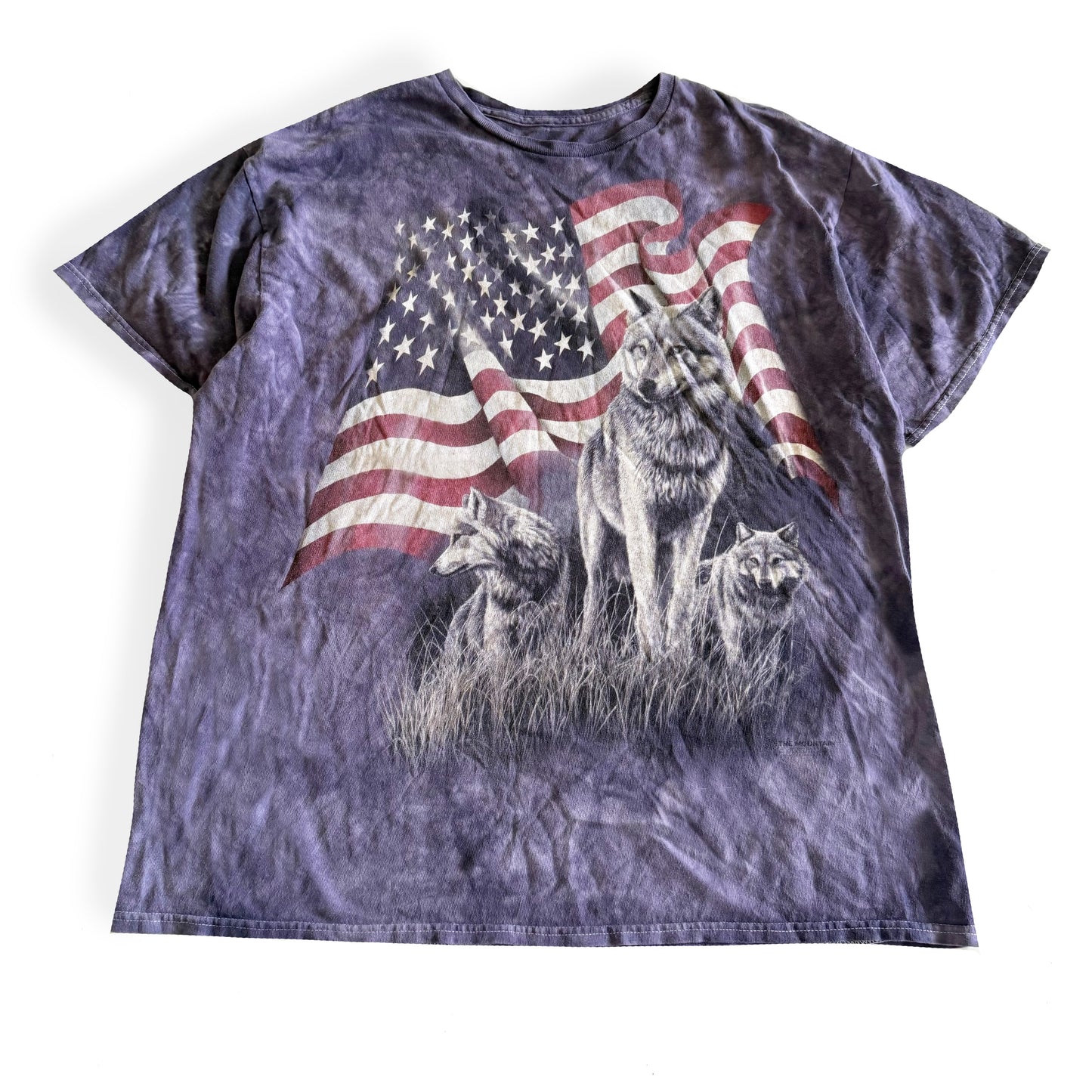Secondhand The Mountain, Wolves & American Flag T-Shirt