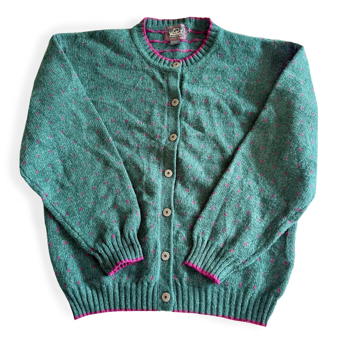 Vintage Woolrich, Wool Blend Green Cardigan